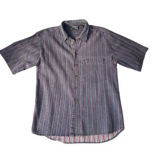 80s Pier Connection Western Shirt‎ Men L Geometric Aztec Short Sleeve Rockabilly